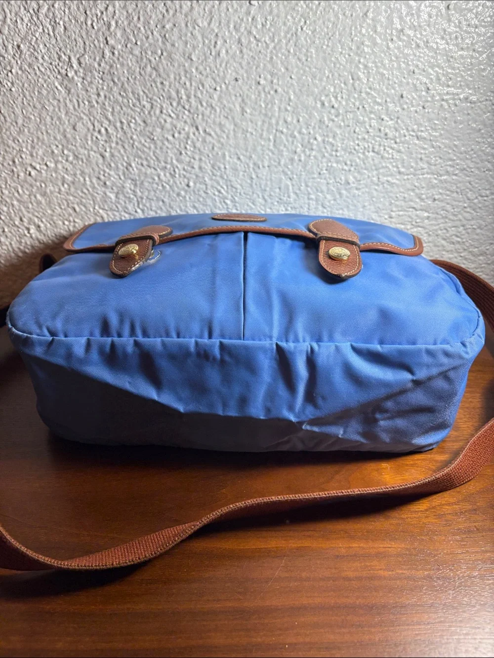 Longchamp La Pilage Blue Nylon Messenger Bag